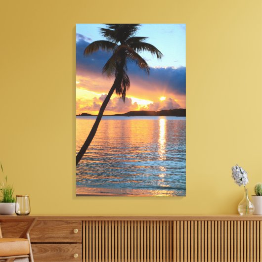 Toile Palm Tree and Caribbean Sunset Sky, St. Thomas (Insitu(Salon))