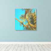 Toile Palm Tree Feuille Turquoise Sky (Insitu (Plancher de Bois))