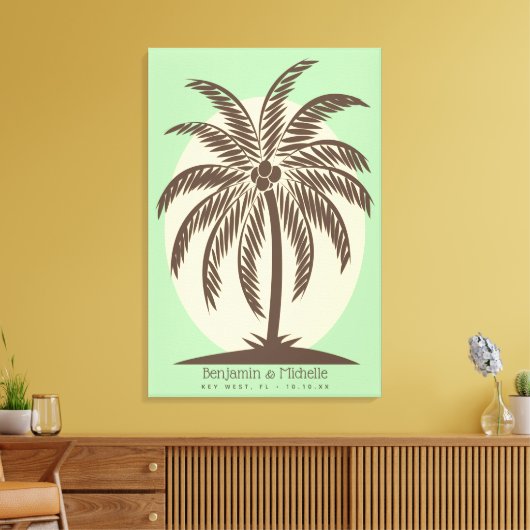 Toile Palm Tree Guest Book Canvas - 150 Espaces (Insitu(Salon))