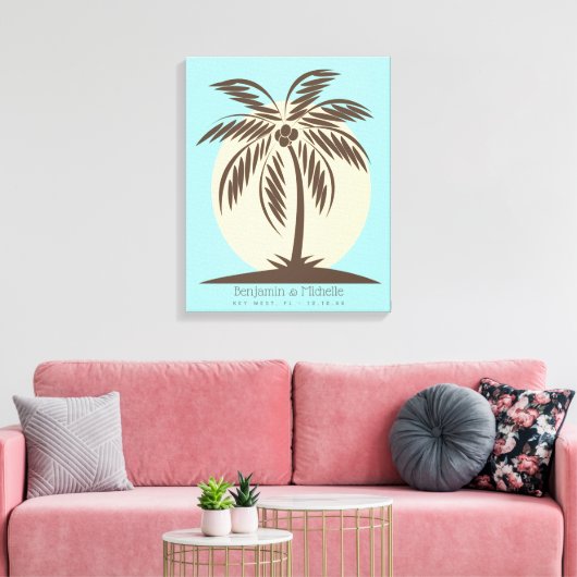 Toile Palm Tree Guest Book Canvas - 50 Espaces (Insitu(Salon))