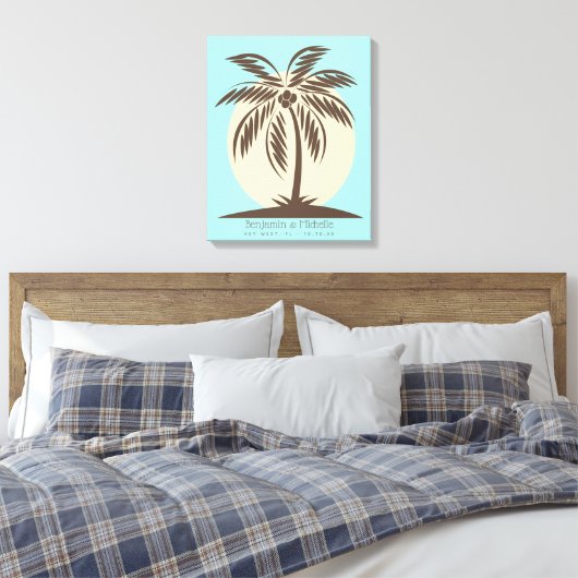 Toile Palm Tree Guest Book Canvas - 50 Espaces (Insitu(Chambre))