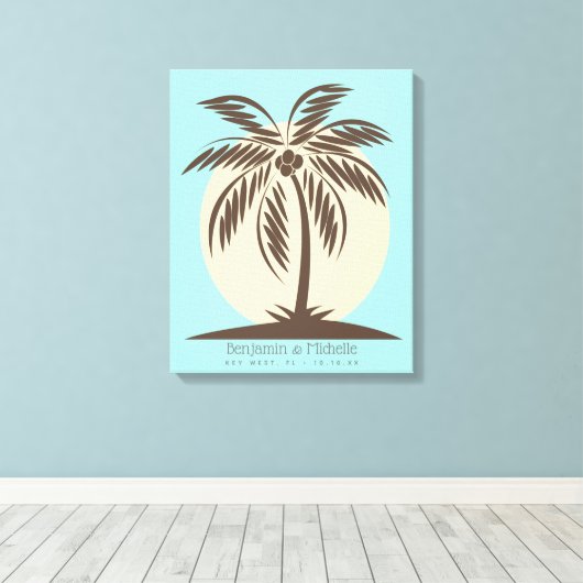Toile Palm Tree Guest Book Canvas - 50 Espaces (Insitu (Plancher de Bois))