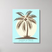 Toile Palm Tree Guest Book Canvas - 50 Espaces (Recto)