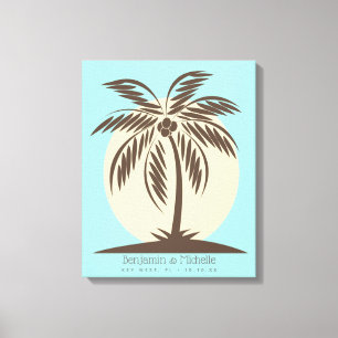 Toile Palm Tree Guest Book Canvas - 50 Espaces