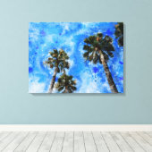 Toile Palmen am blauen Himmel (Insitu (Plancher de Bois))