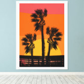 Toile Palmier de la plage de Sunset (Insitu (Plancher de Bois))