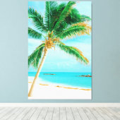 Toile Palmier de plage Tropical Caribbean Island (Insitu (Plancher de Bois))