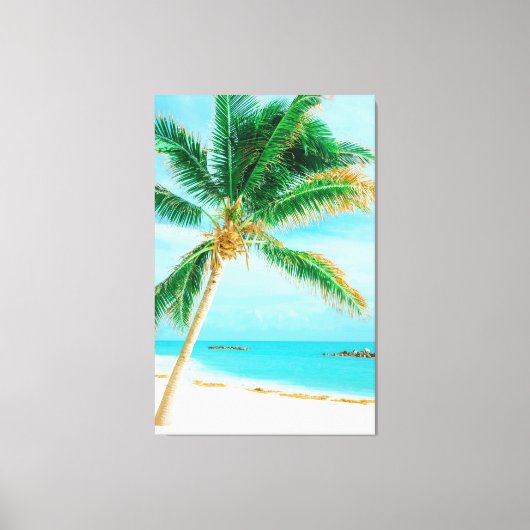 Toile Palmier de plage Tropical Caribbean Island (Recto)