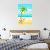 Toile Palmier, étoile de mer & soleil paysage tropical (Insitu(Chambre))