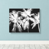 Toile Palmier noir et blanc été tropical (Insitu (Plancher de Bois))