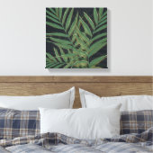 Toile Palmier Vert Feuille Gold Strokes Gris Design (Insitu(Chambre))