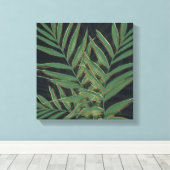 Toile Palmier Vert Feuille Gold Strokes Gris Design (Insitu (Plancher de Bois))