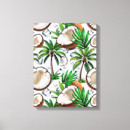 Toile Palmiers à noix de coco Design tropical (Recto)