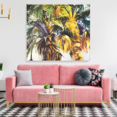 Toile Palmiers Coloré Impressionniste Peinture (Insitu(Salon))