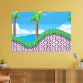 Toile Palmiers de jeu vidéo vintage. (Insitu(Salon))