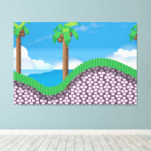 Toile Palmiers de jeu vidéo vintage. (Insitu (Plancher de Bois))