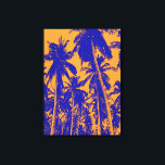 Toile Palmiers de style pop-art en bleu et orange<br><div class="desc">Style pop-art Palmiers image en bleu et orange</div>