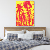 Toile Palmiers en rouge et jaune (Insitu(Chambre))