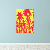 Toile Palmiers en rouge et jaune (Insitu (Plancher de Bois))