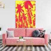 Toile Palmiers en rouge et jaune (Insitu(Salon))