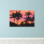 Toile Palmiers en silhouette, Hawaii (Insitu (Plancher de Bois))