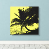 Toile Palmiers et eau - Jaune (Insitu (Plancher de Bois))