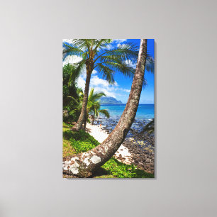 Toile Palmiers le long de la plage de Hideaways