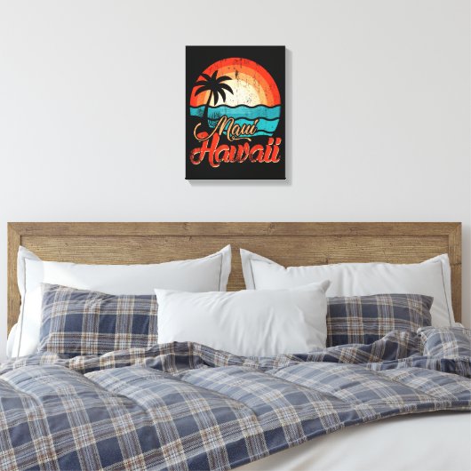 Toile Palmiers Plage Hawaïenne (Insitu(Chambre))