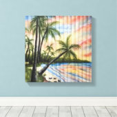 TOILE PALMIERS TROPICAUX AVEUGLES DE PLAGE (Insitu (Plancher de Bois))