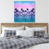Toile Palmiers violets turquoise (Insitu(Chambre))