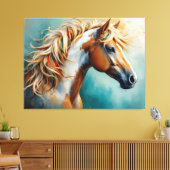 Toile Palomino Peinture Mustang Portrait (Insitu(Salon))