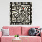 Toile Panama Kuna Indian Mola Pajaro - noir blanc (Insitu(Salon))