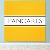 Toile PANCAKES Texte brillant Golden Yellow White Stripe (Insitu (Plancher de Bois))