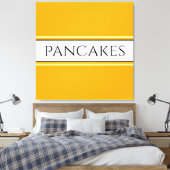 Toile PANCAKES Texte brillant rayures blanches orange do (Insitu(Chambre))