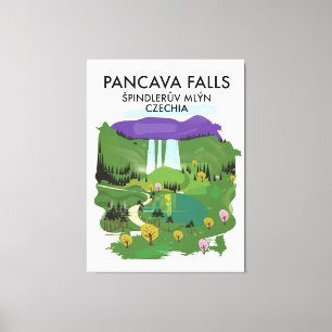 Toile Pancava Falls Špindlerův Mlýn, poste de voyage de