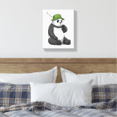 Toile Panda à la pêche avec canne à pêche (Insitu(Chambre))