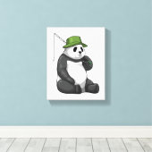 Toile Panda à la pêche avec canne à pêche (Insitu (Plancher de Bois))