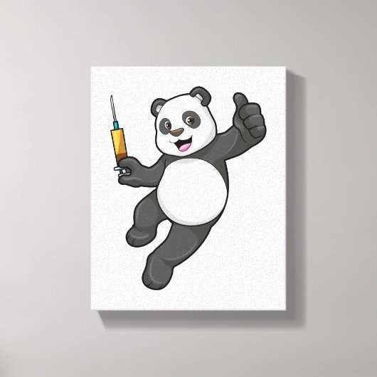 Toile Panda à la vaccination avec seringue (Recto)