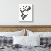 Toile Panda à la vaccination avec seringue (Insitu(Chambre))