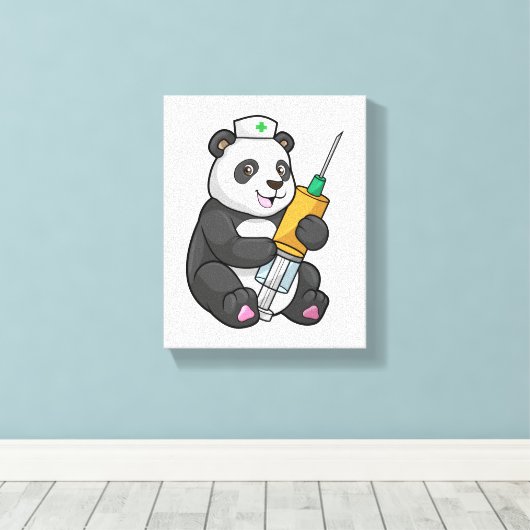 Toile Panda as Nurse with Syringe (Insitu (Plancher de Bois))