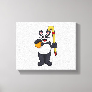 Toile Panda at hockey with hockey bat