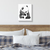 Toile Panda avec balle de football (Insitu(Chambre))