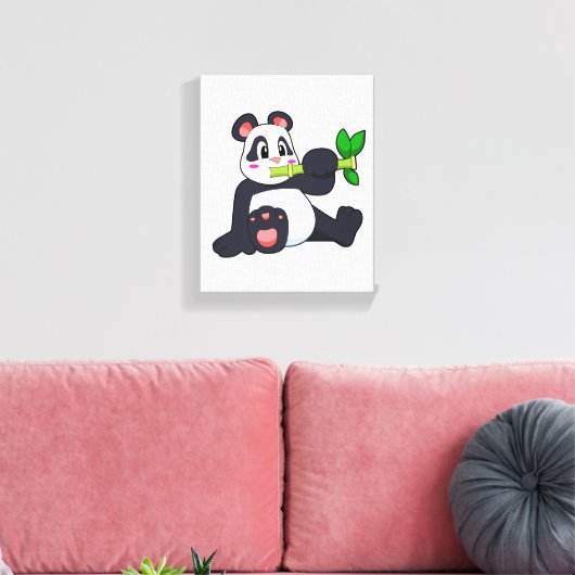Toile Panda avec bambou (Insitu(Salon))