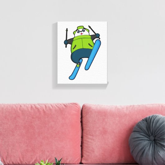 Toile Panda comme Saut à ski avec Ski (Insitu(Salon))