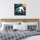 Toile Panda Peeking Bamboo Aquarelle (Insitu(Chambre))