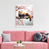 Toile Panda roux dans un cerisier (Insitu(Salon))