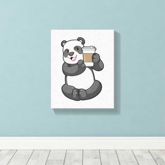 Toile Panda with Coffee to go (Insitu (Plancher de Bois))
