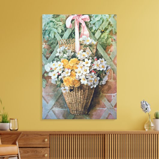 Toile Panier de fleurs de Paul de Longpre (Insitu(Salon))