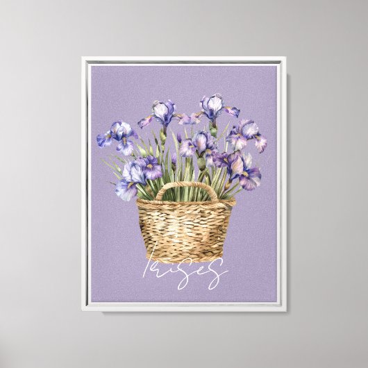 Toile Panier de fleurs d'iris violettes (Recto)