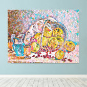Toile Panier de fruits Pitcher nourriture encore vie art (Insitu (Plancher de Bois))